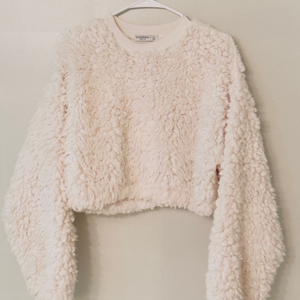 Arizona Jean Company Cream Fuzzy Sweater